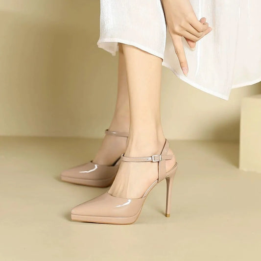 Point Toe Stiletto Pumps Apricot