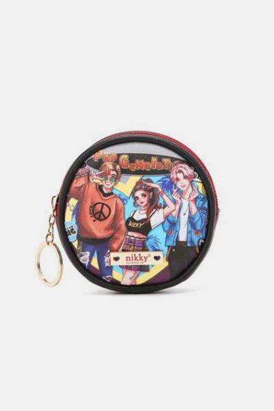 Nicole Lee USA Keychain Round Coin Purse Pop Generation One Size