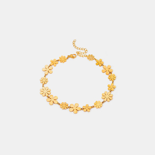 18K Gold-Plated Flower Bracelet Gold One Size