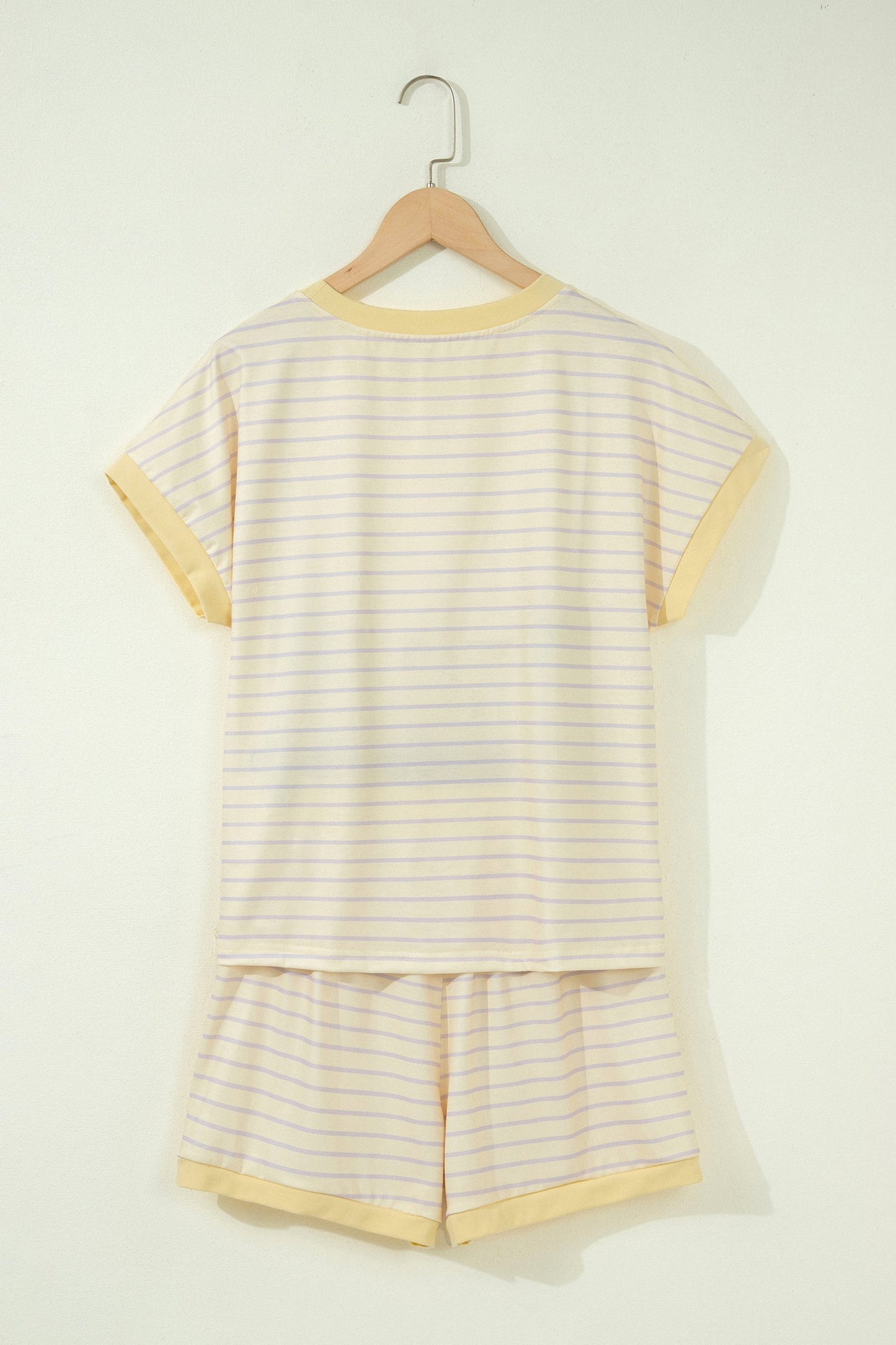 Stripe Relaxed Tee & Drawstring Shorts Set