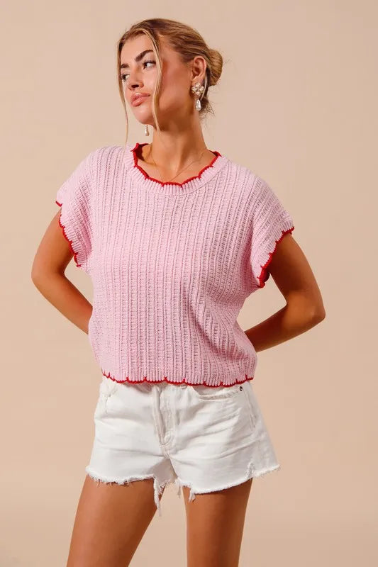 SO ME Textured Light Weight Sweater Dolman Top