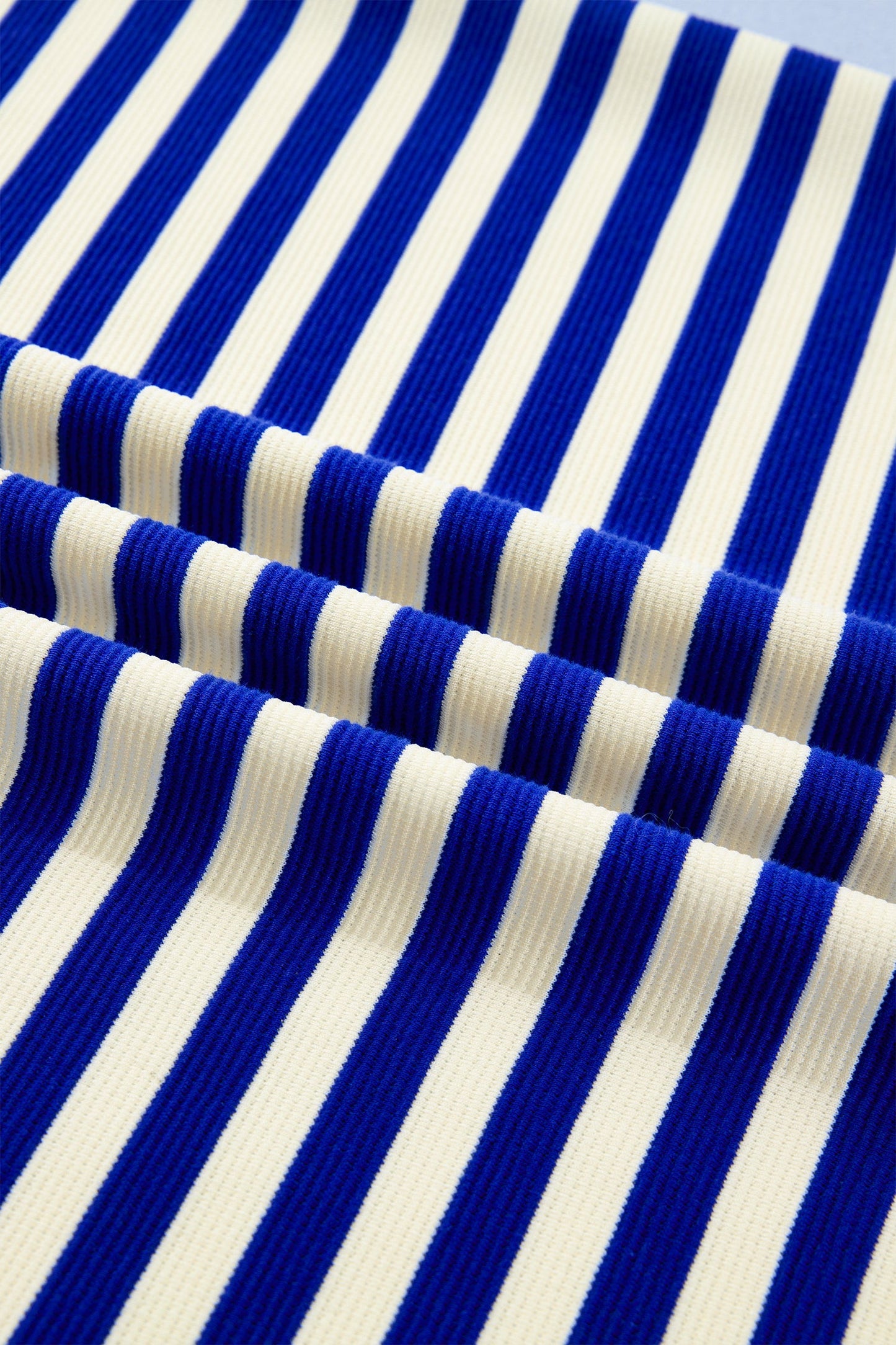 Stripe Cap Sleeve Top & Contrast Trim Shorts Set