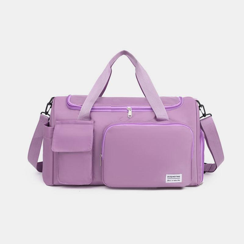 Oxford Cloth Detachable Strap Travel Bag Heliotrope Purple One Size