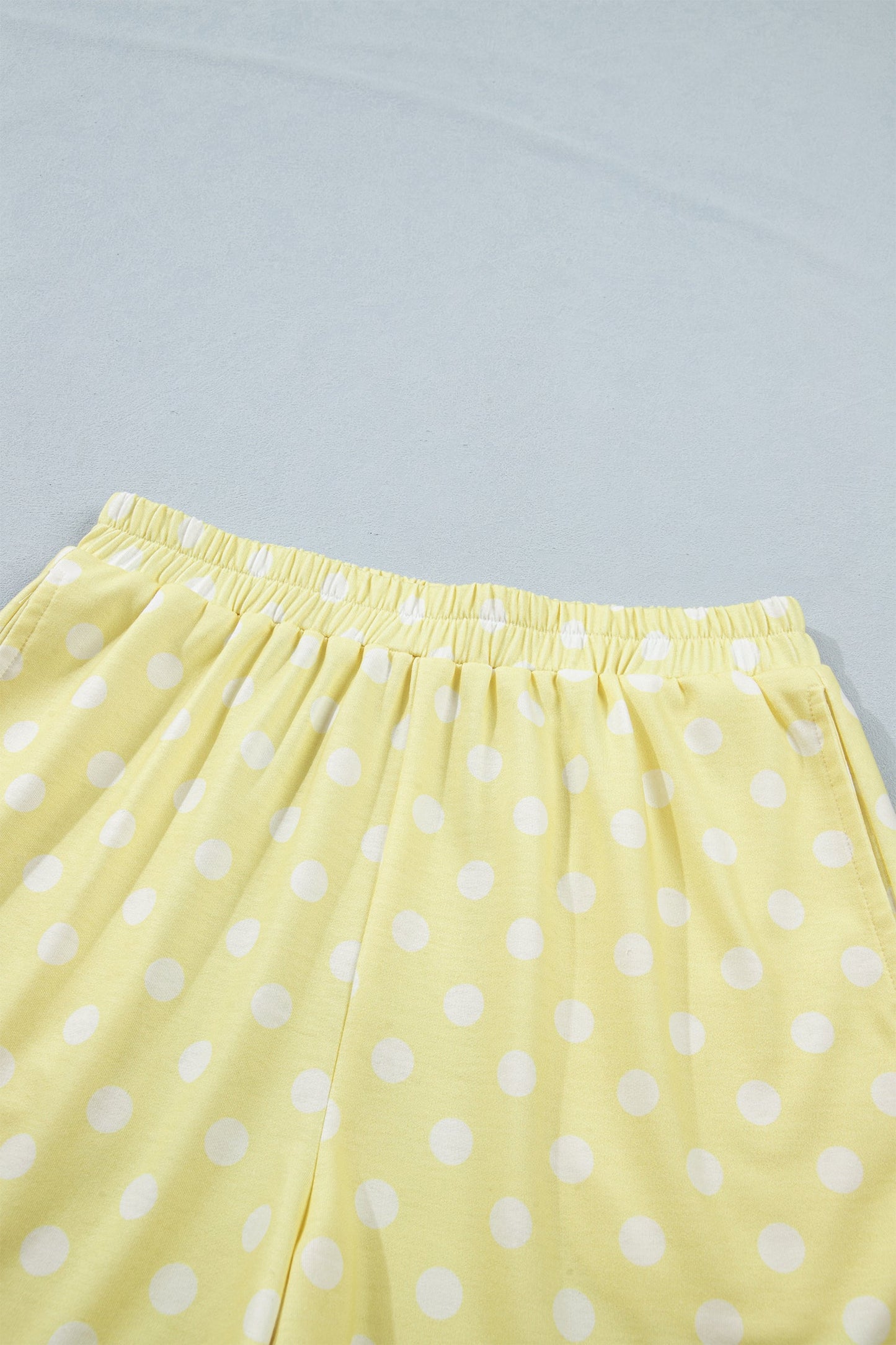 Polka Dot Colorblock Mock Neck & Shorts Set