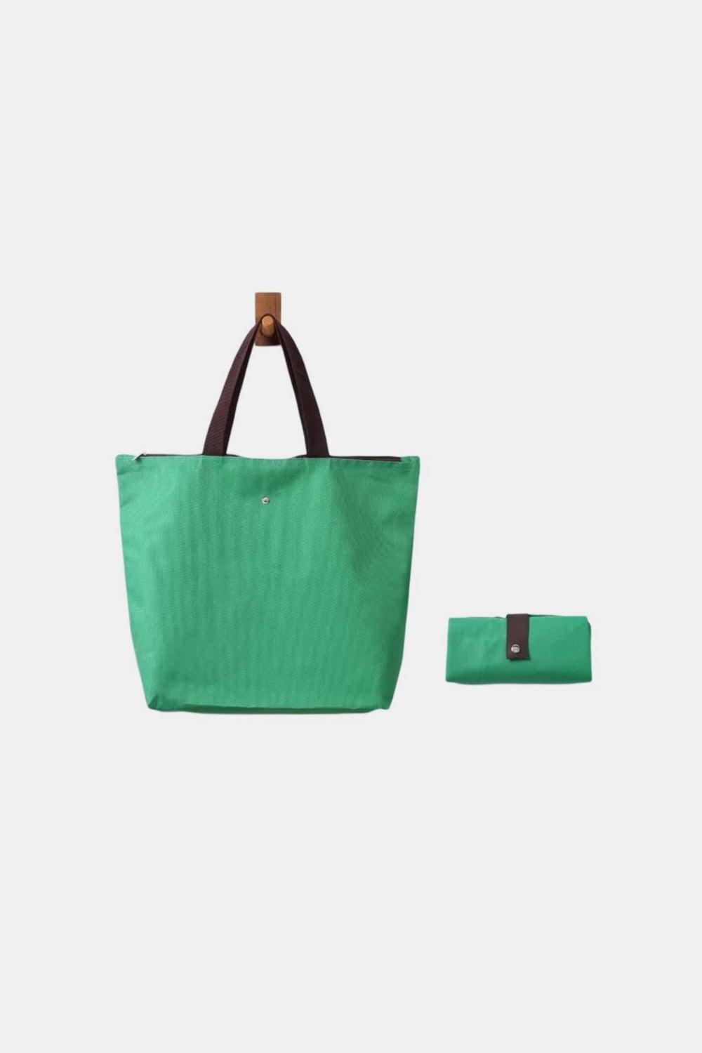 Zenana Large Capacity Foldable Oxford Tote Bag Green One Size