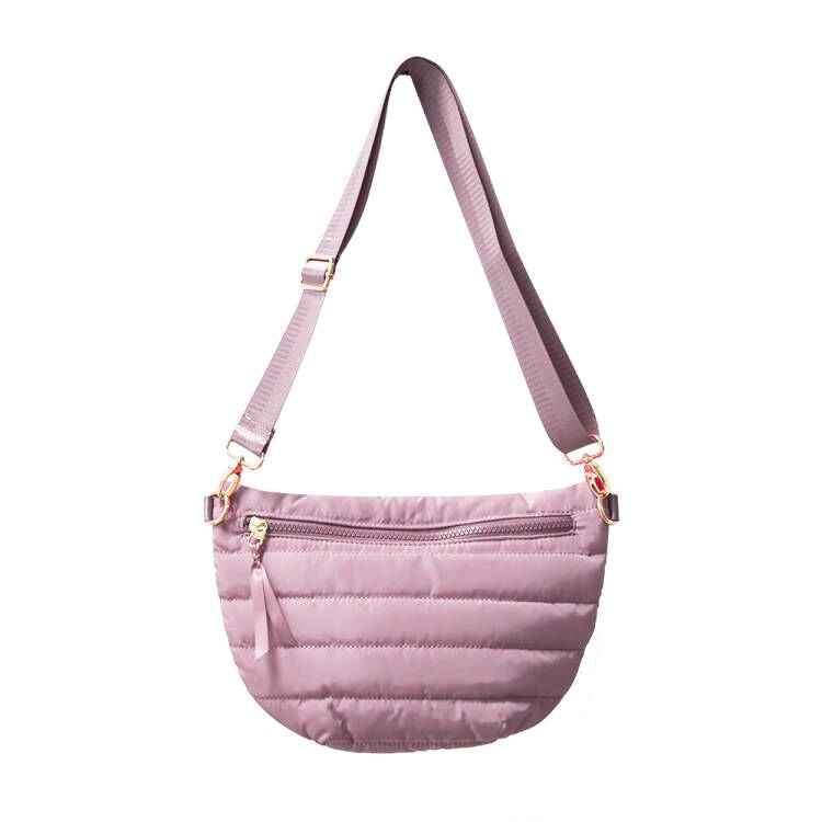 The Blake | Crescent Puffer Sling Bag | 14 Colors Light Pink