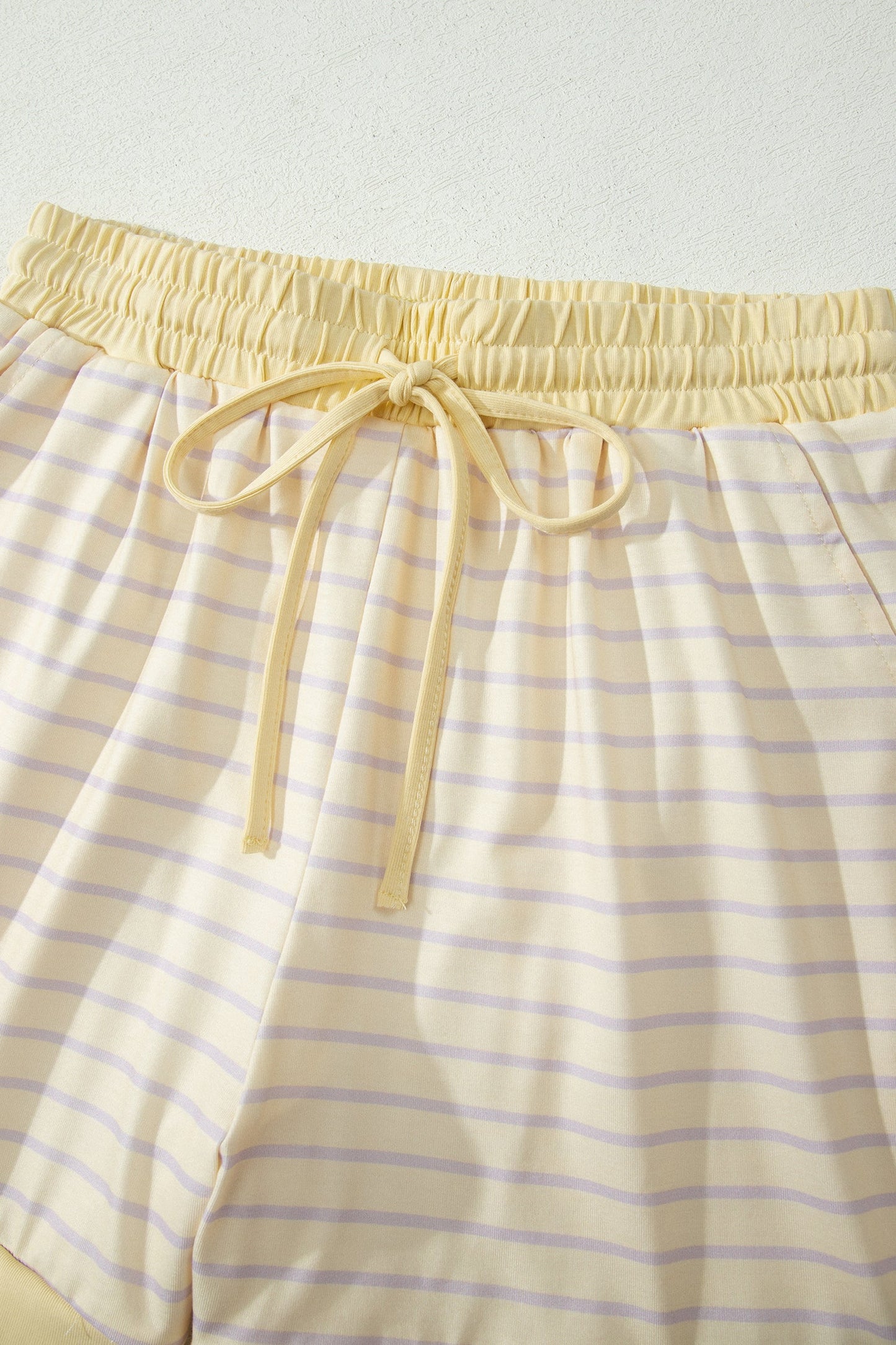 Stripe Relaxed Tee & Drawstring Shorts Set