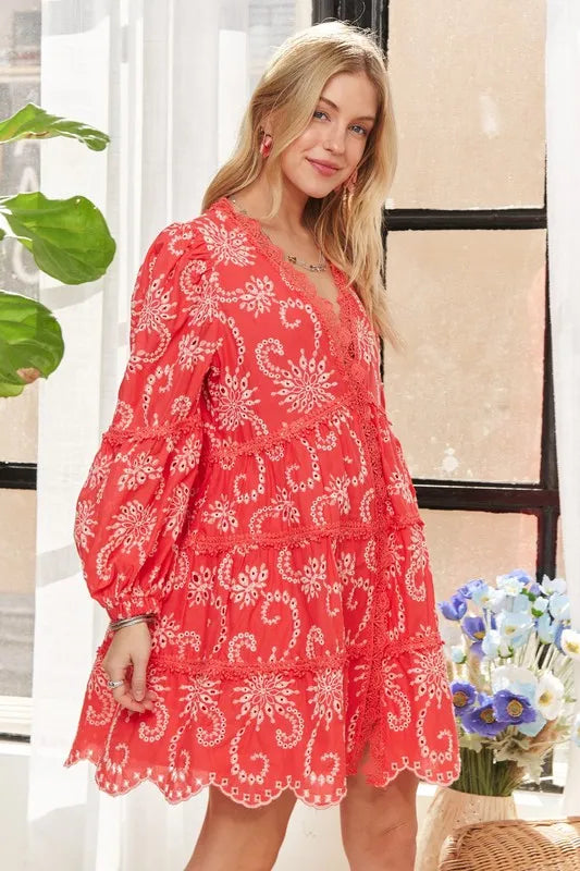 ADORA Puff Sleeve Floral Dress