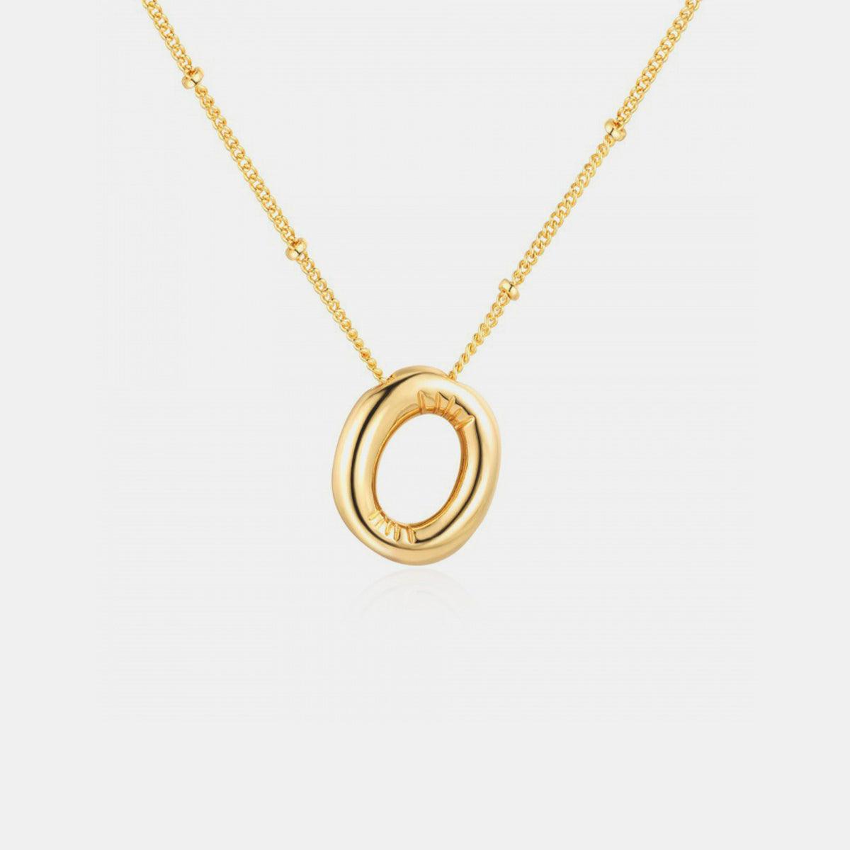 Gold-Plated Bubble Initial Necklace Style O One Size