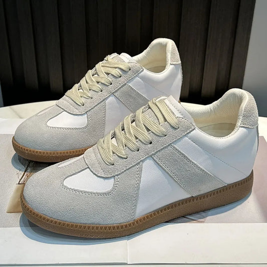 Round Toe Flats Sneakers Beige