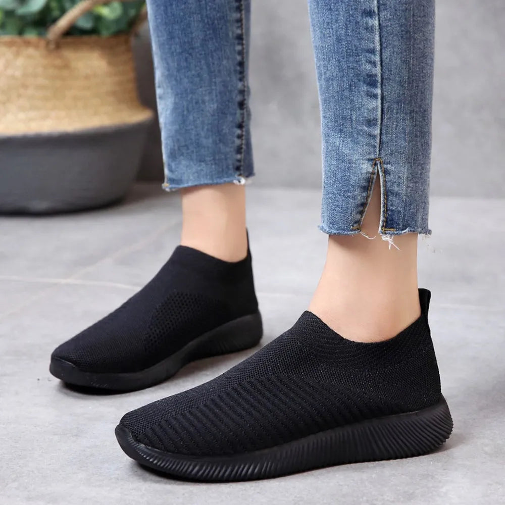 Breathable Mesh Slip-On Athletic Black
