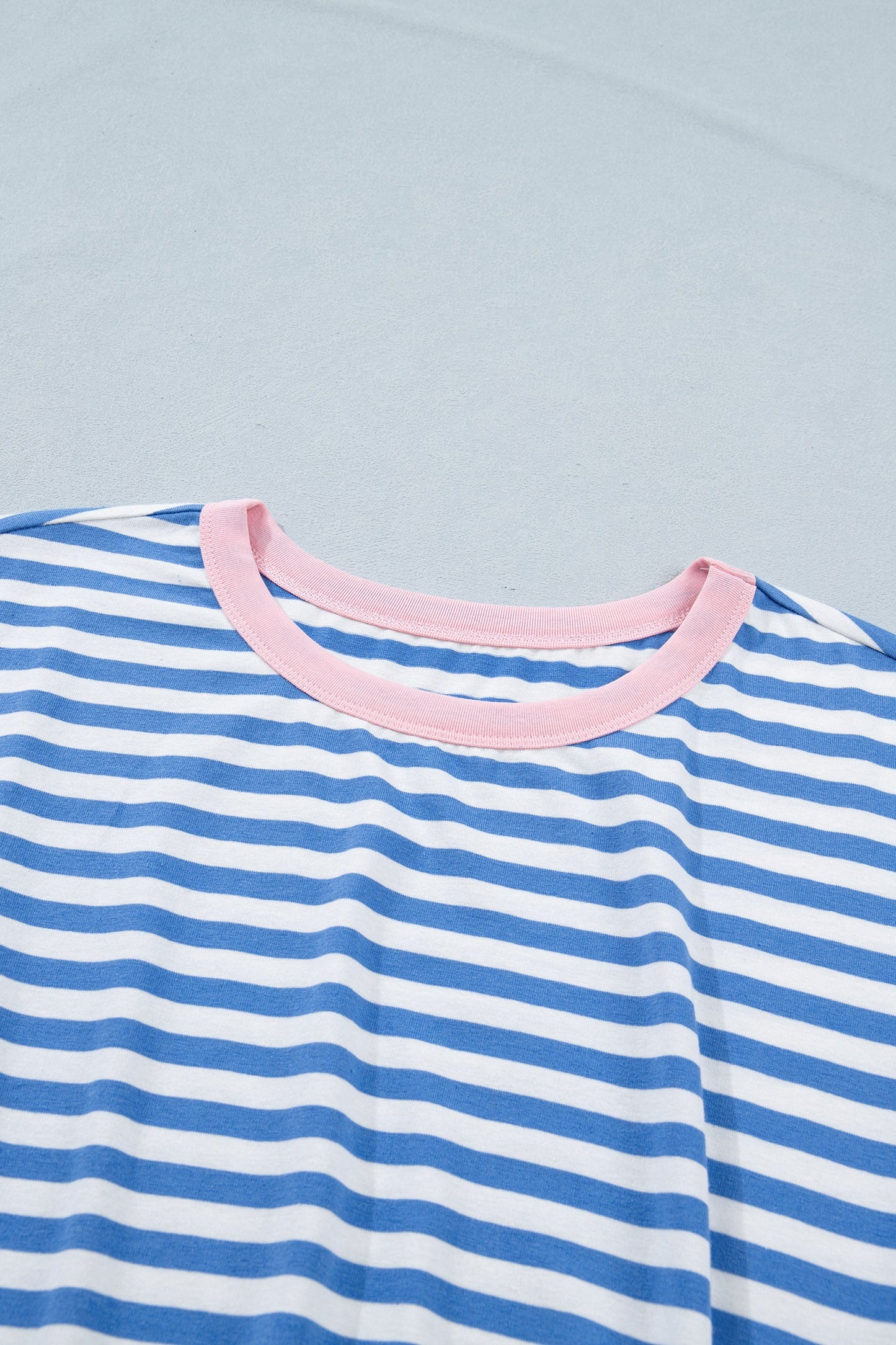 Stripe Contrast Trim Tie Waist Mini Dress