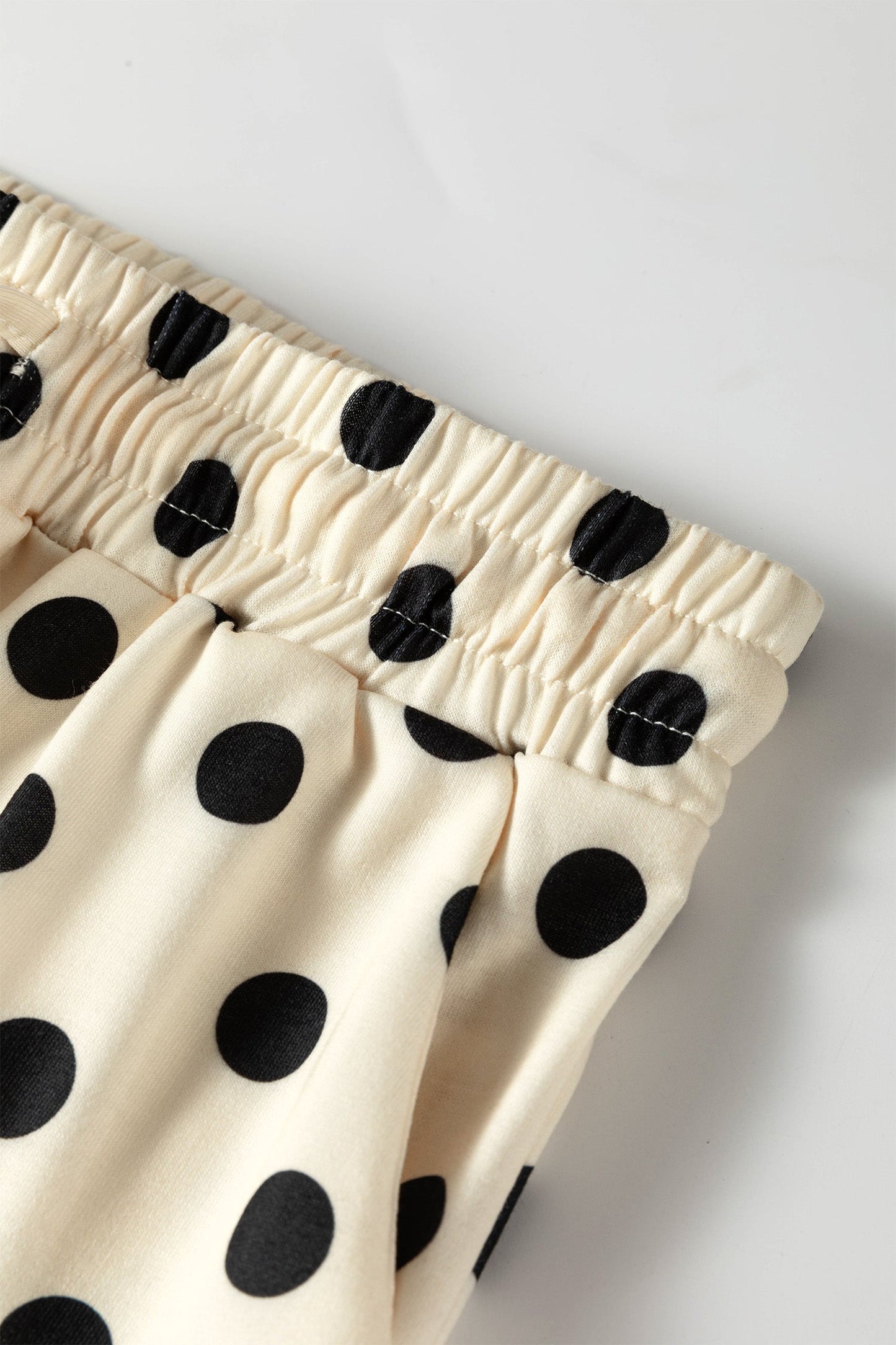 Polka Dot Oversized Top & Drawstring Shorts Set