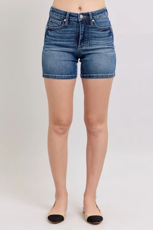 Judy Blue Full Size High Waist Denim Shorts Plus Size Medium