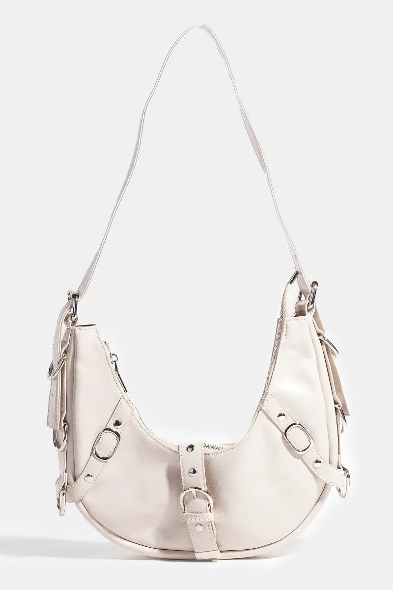 Fame Multi Belt Strap Accent Shoulder Bag IV One Size