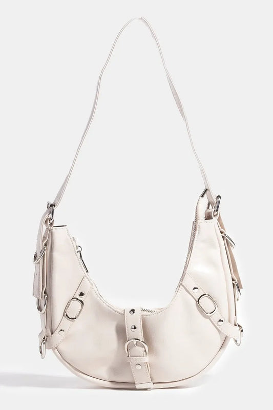 Fame Multi Belt Strap Accent Shoulder Bag IV One Size