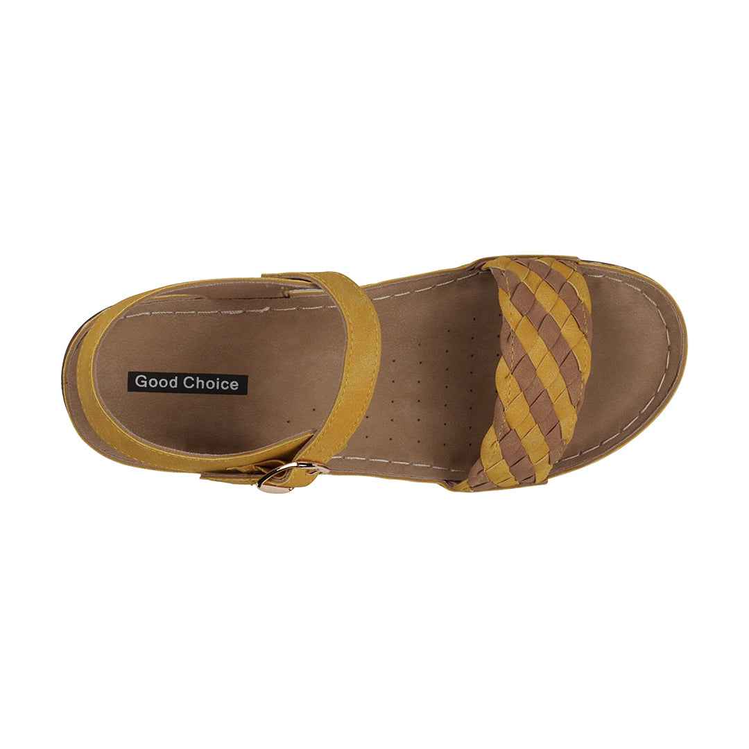 Millis Yellow Comfort Flat Sandals