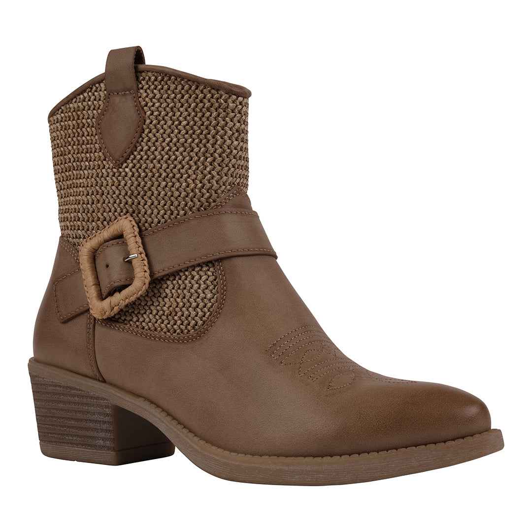 Avery Taupe Western Booties Taup