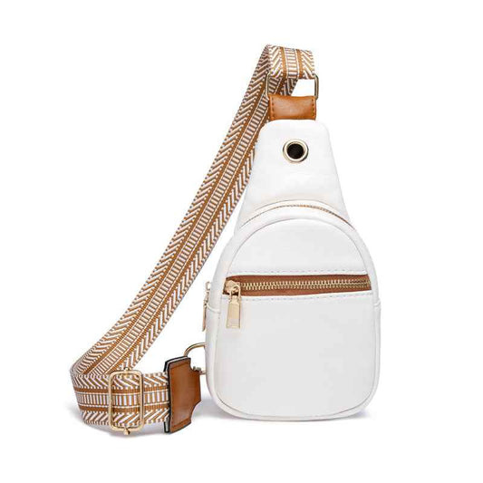 The Palmer | Sling Bag with Zipper Pocket White