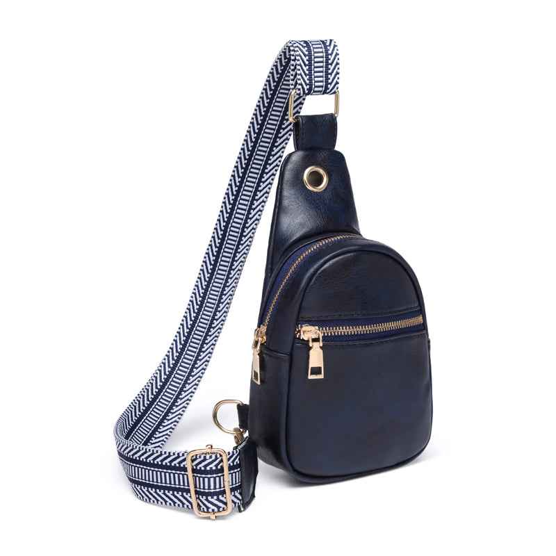The Palmer | Sling Bag with Zipper Pocket Navy