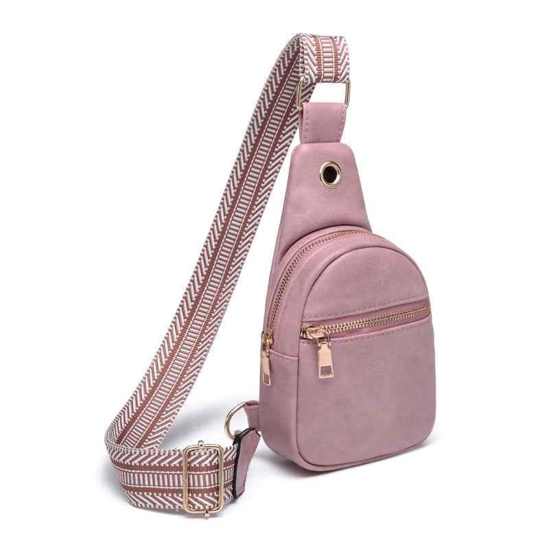 The Palmer | Sling Bag with Zipper Pocket Pink
