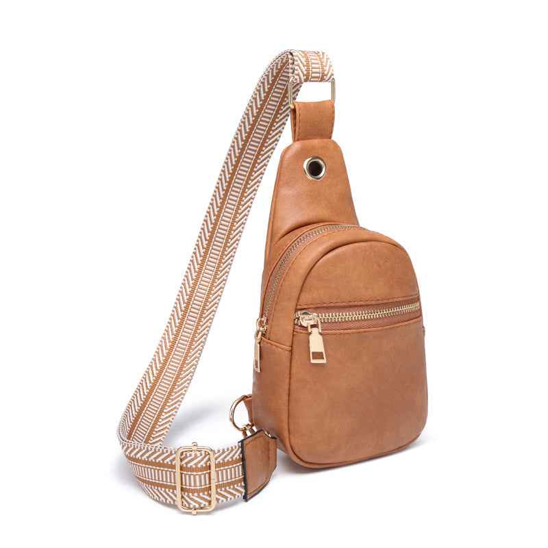 The Palmer | Sling Bag with Zipper Pocket Camel