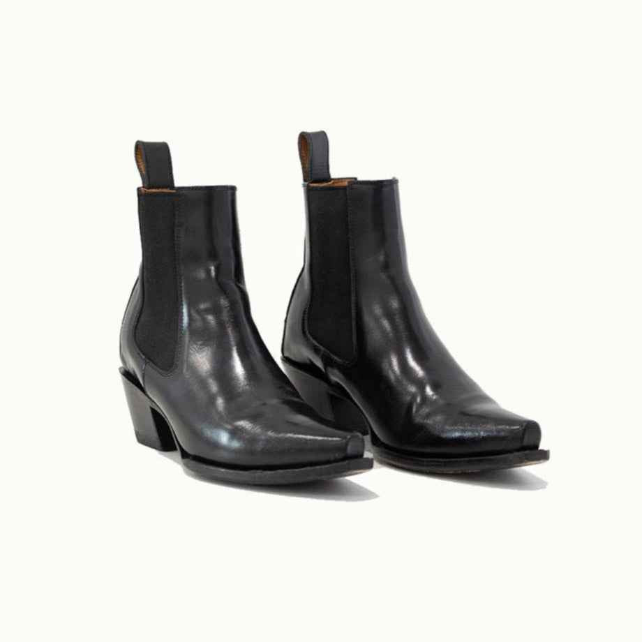 The Sandra Boot in Black Patent Leather