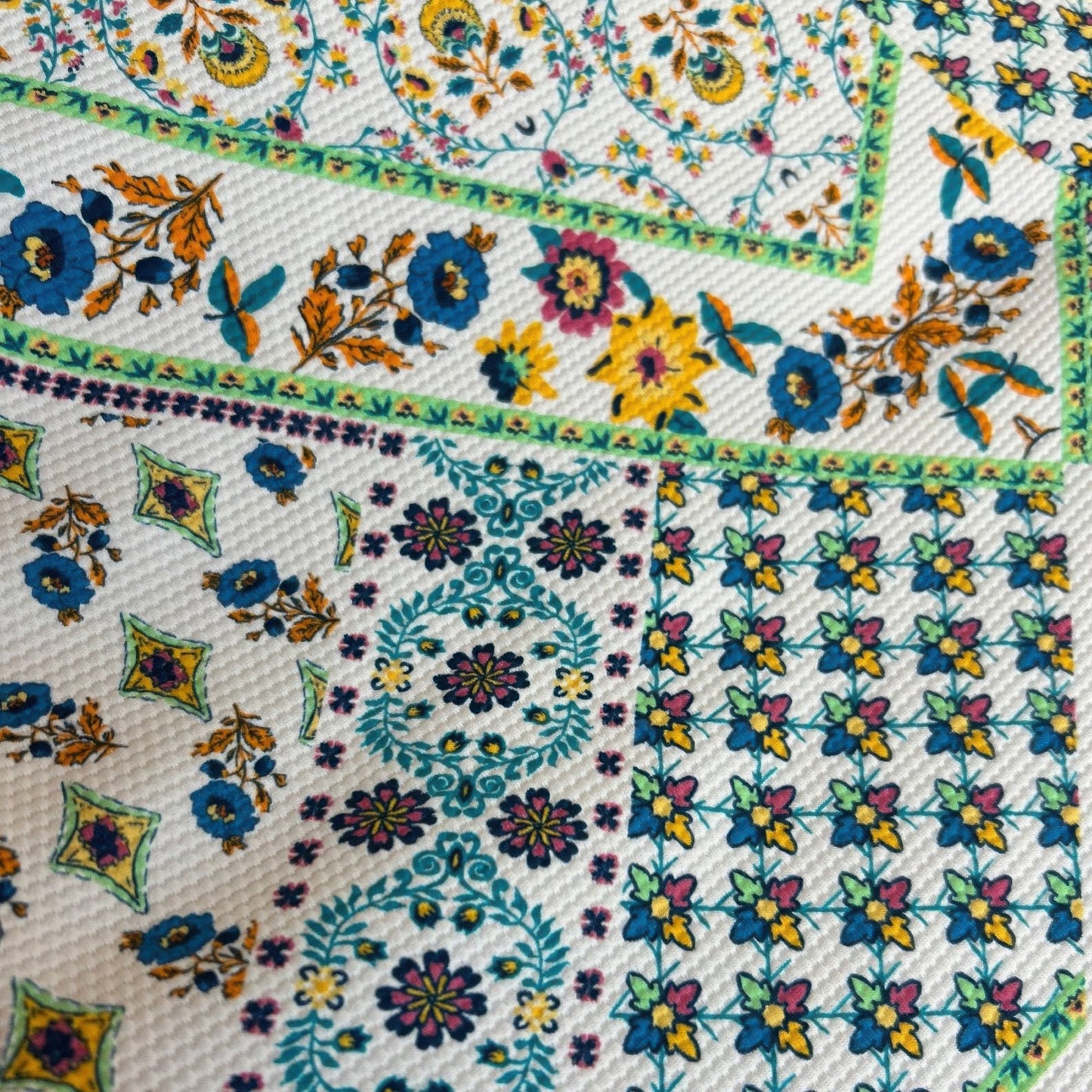 White Flower Print Long Sleeve Swimsuit