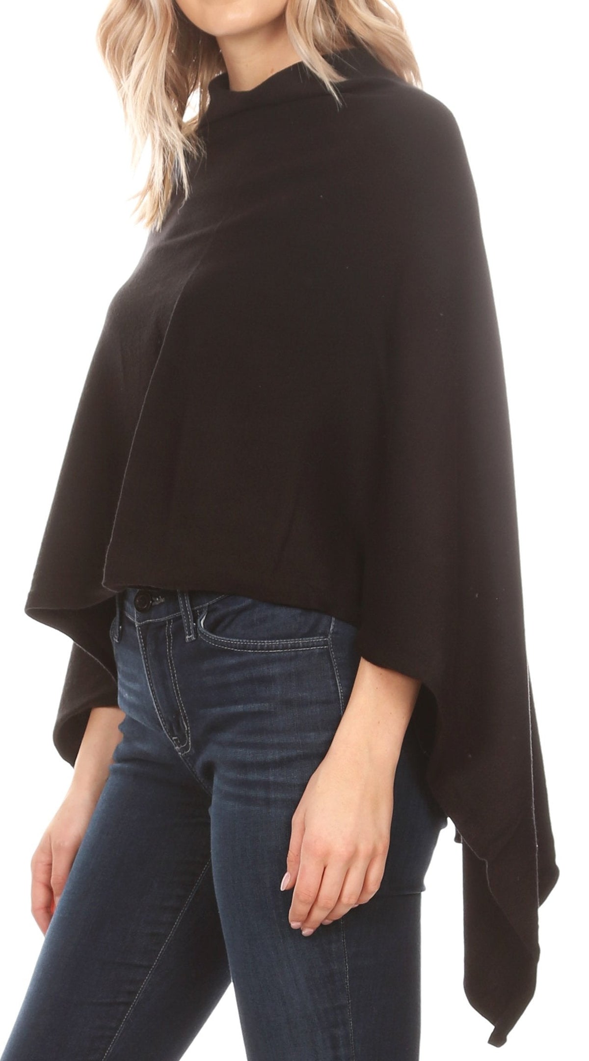 Sakkas Laurel Soft Lightweight Pullover Cape Poncho, One Size