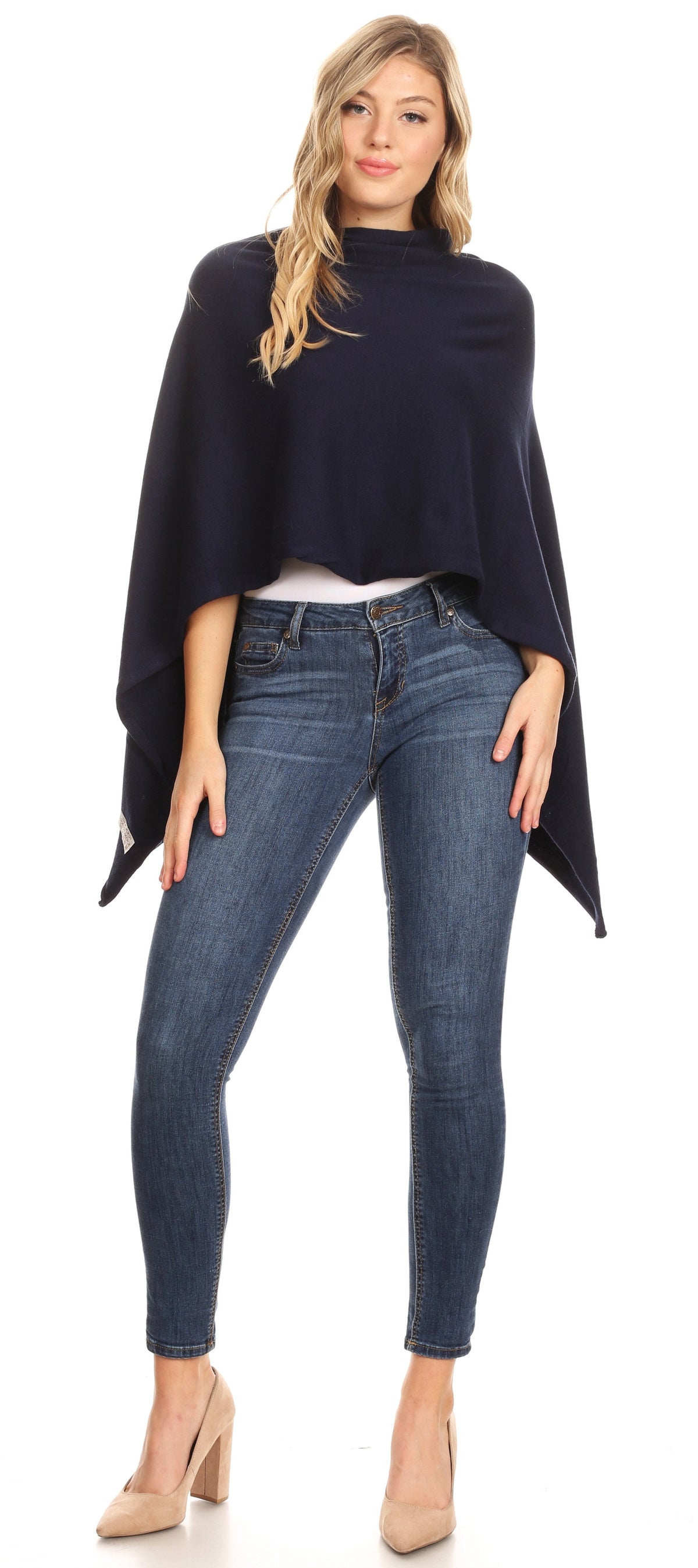 Sakkas Laurel Soft Lightweight Pullover Cape Poncho, One Size