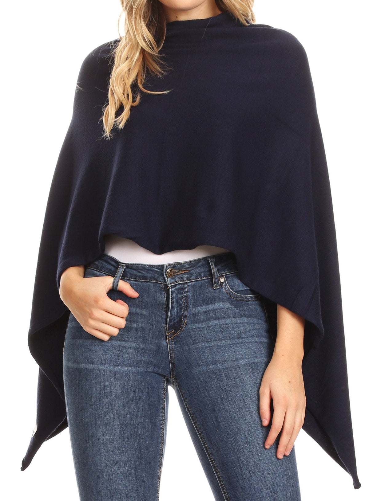 Sakkas Laurel Soft Lightweight Pullover Cape Poncho, One Size