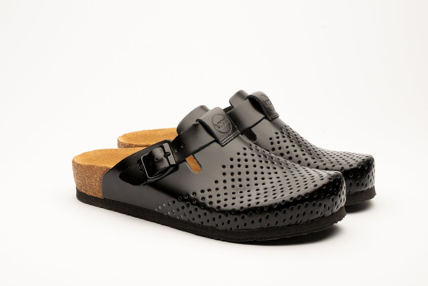 Edita by LEON– Women’s Leather Clog- Orthopedic Cork-style Clog with Adjustable Buckle