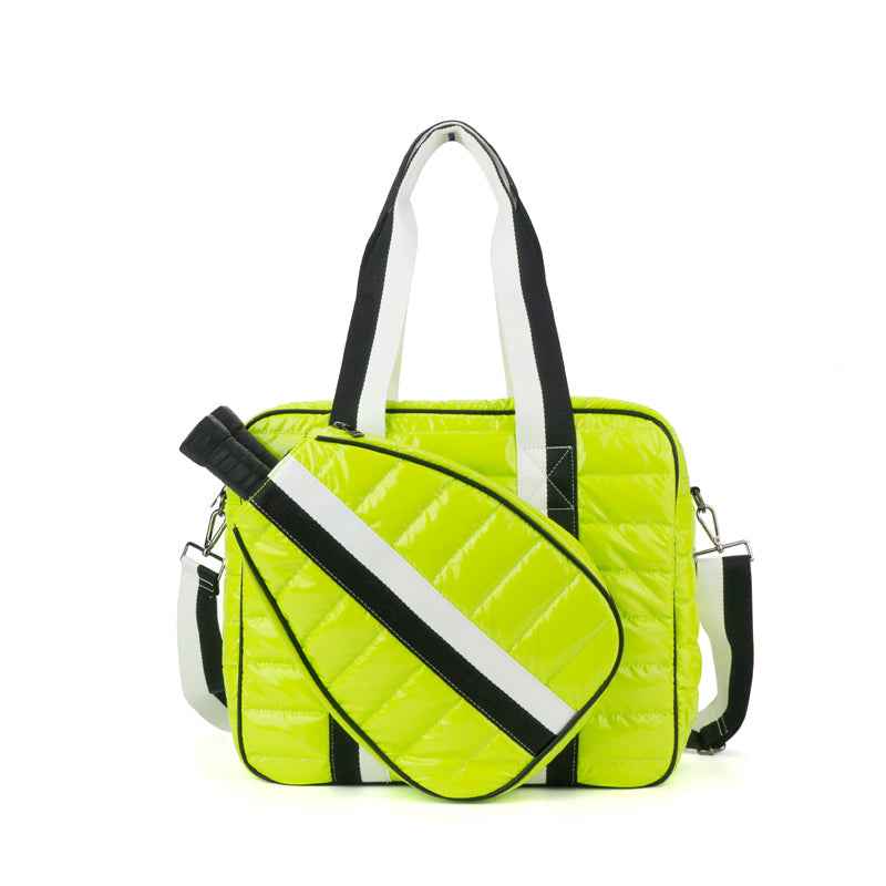 The Bennett | Pickleball Puffer Duffel Sport Bag | 5 Colors Citron Neon