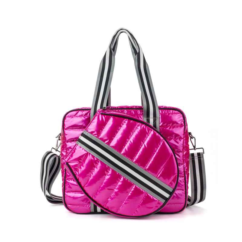 The Brooke | Tennis Puffer Duffel Sport Bag | 6 Colors Electric Pink