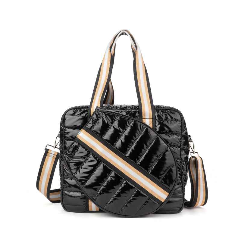 The Brooke | Tennis Puffer Duffel Sport Bag | 6 Colors Black