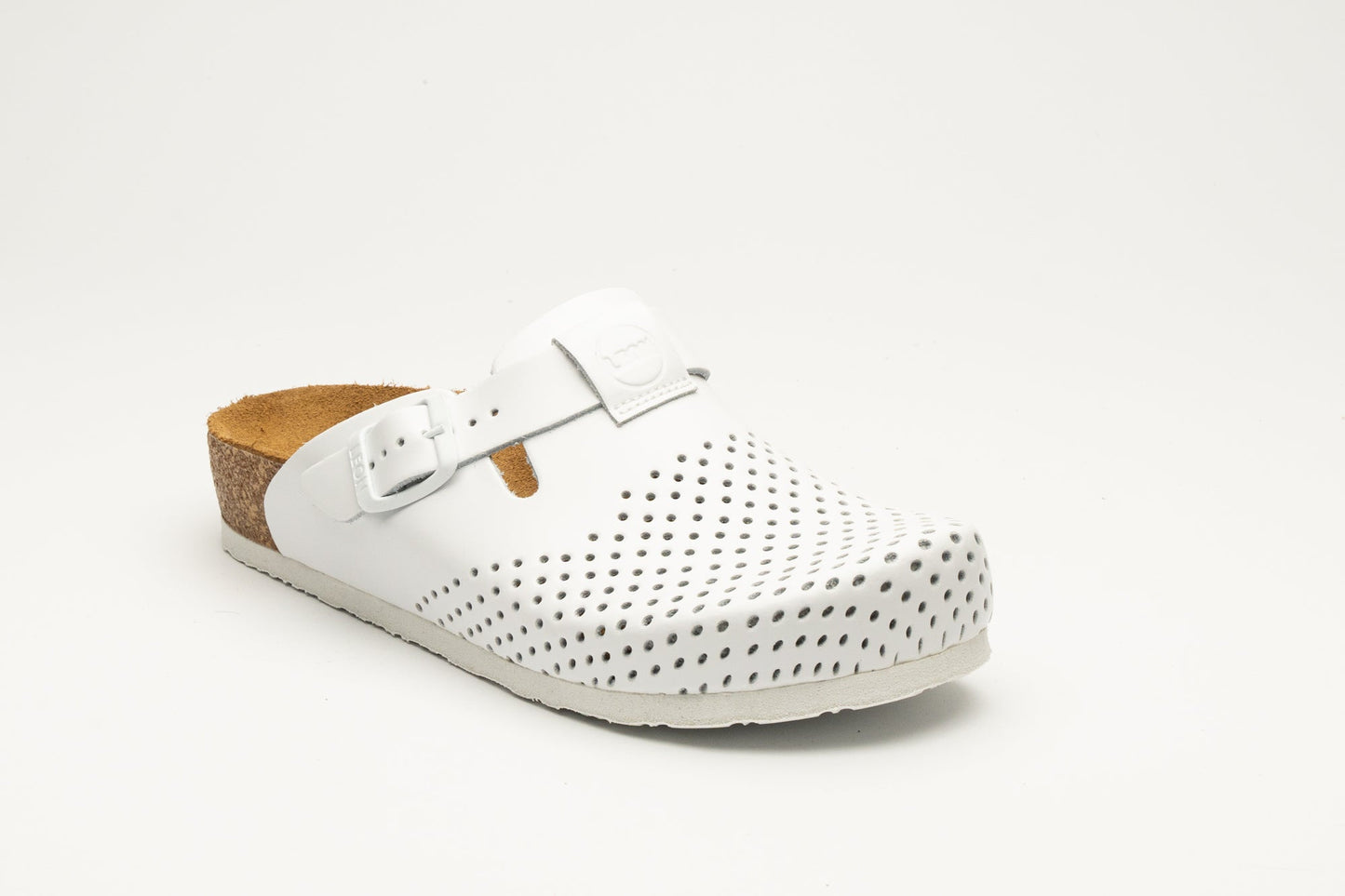 Edita by LEON– Women’s Leather Clog- Orthopedic Cork-style Clog with Adjustable Buckle