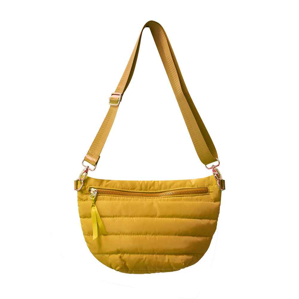 The Blake | Crescent Puffer Sling Bag | 14 Colors Golden Yellow