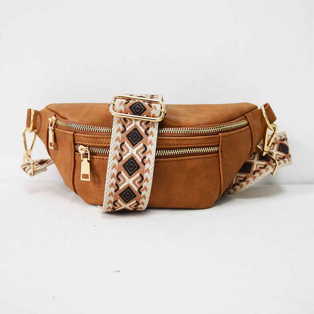 The Soho | Dual Zipper Sling Bag Brown