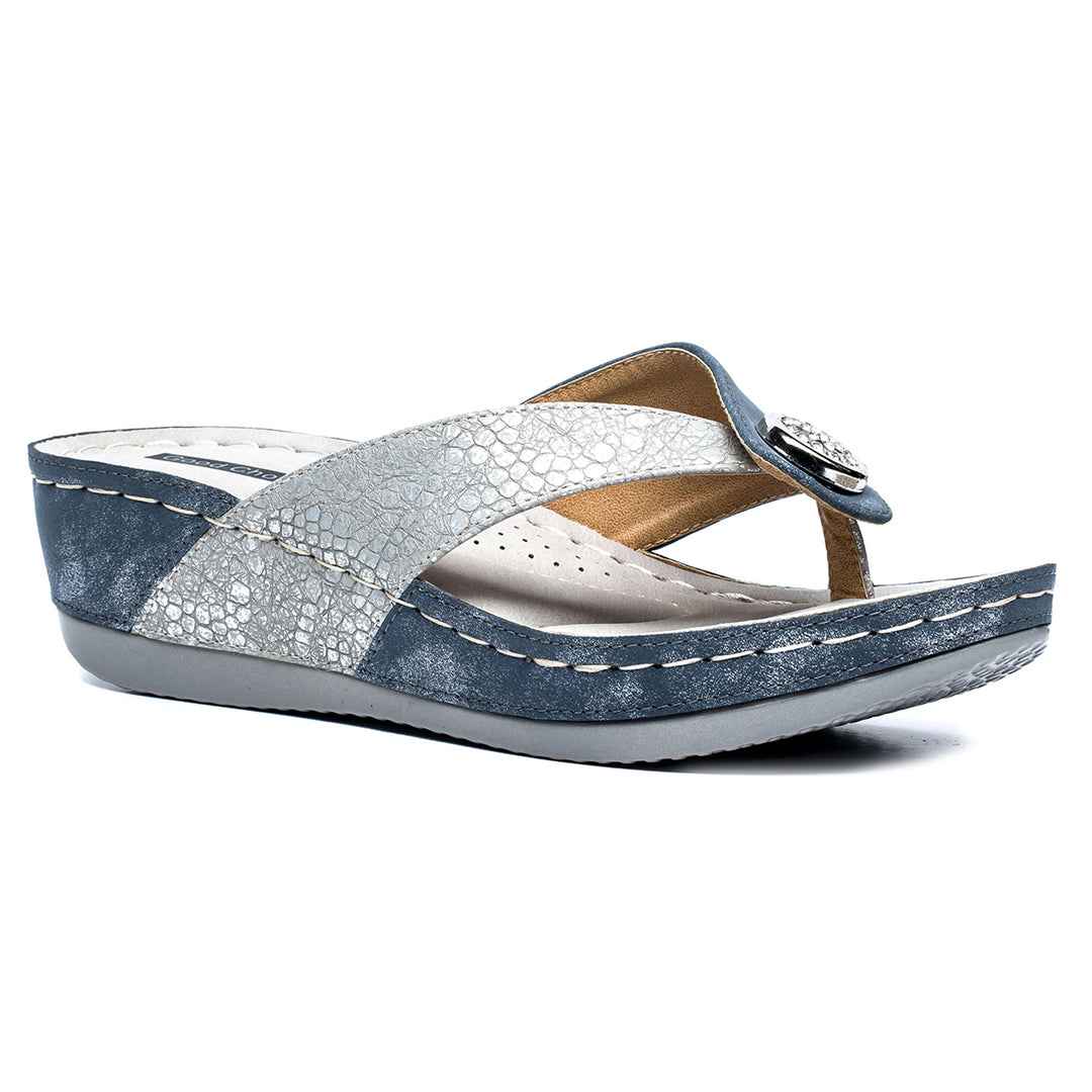 Women's Dafni Blue Wedge Sandals