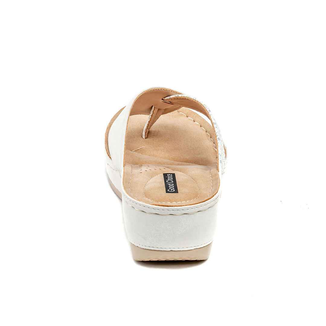 Women's Dafni White Wedge Sandals