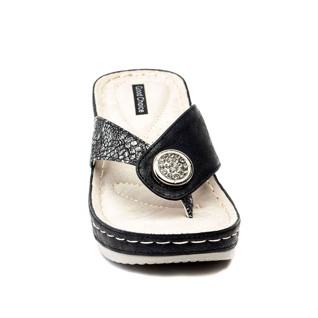 Women's Dafni Black Wedge Sandals