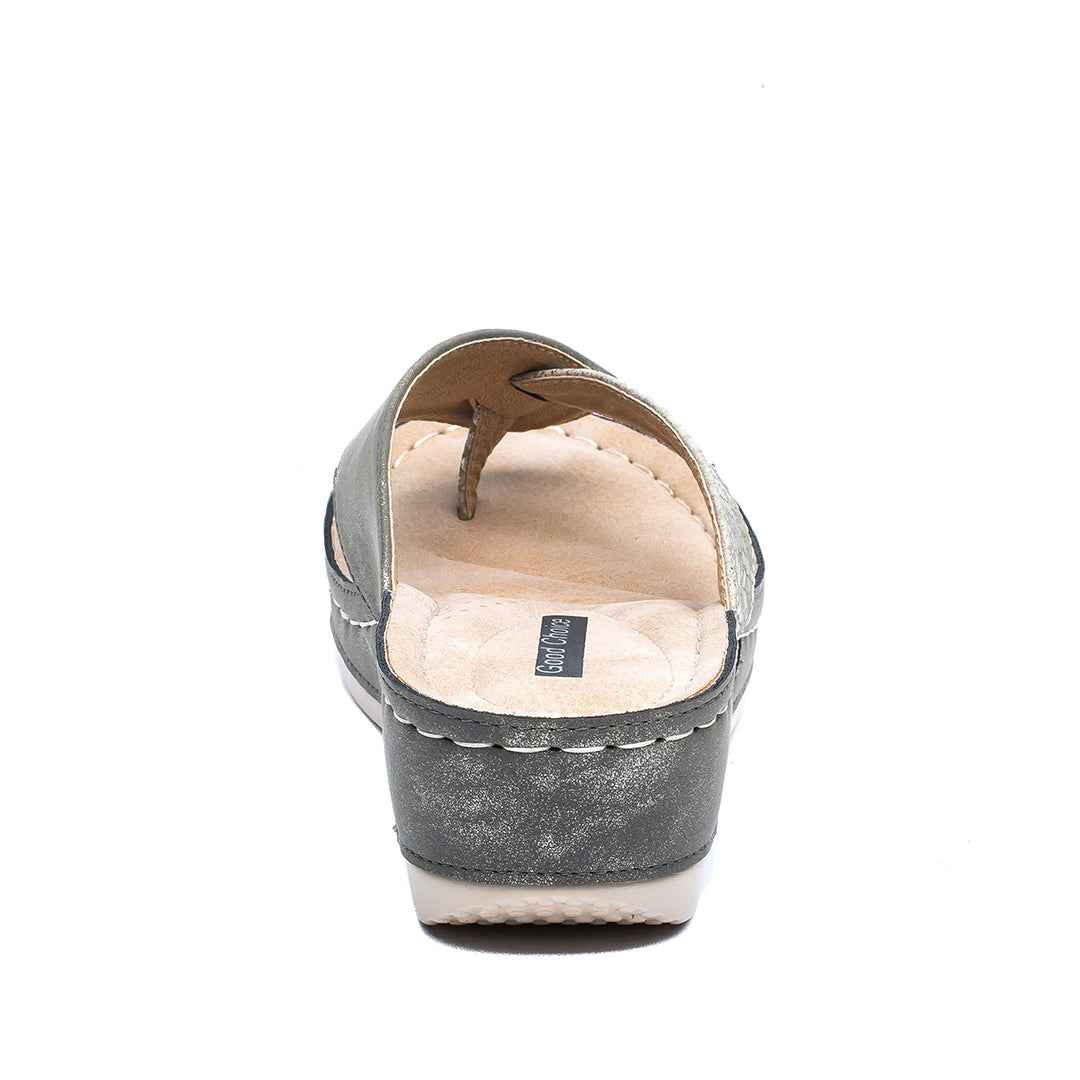Women’s Dafni Khaki Wedge Sandals | Summer Slip-On Wedges