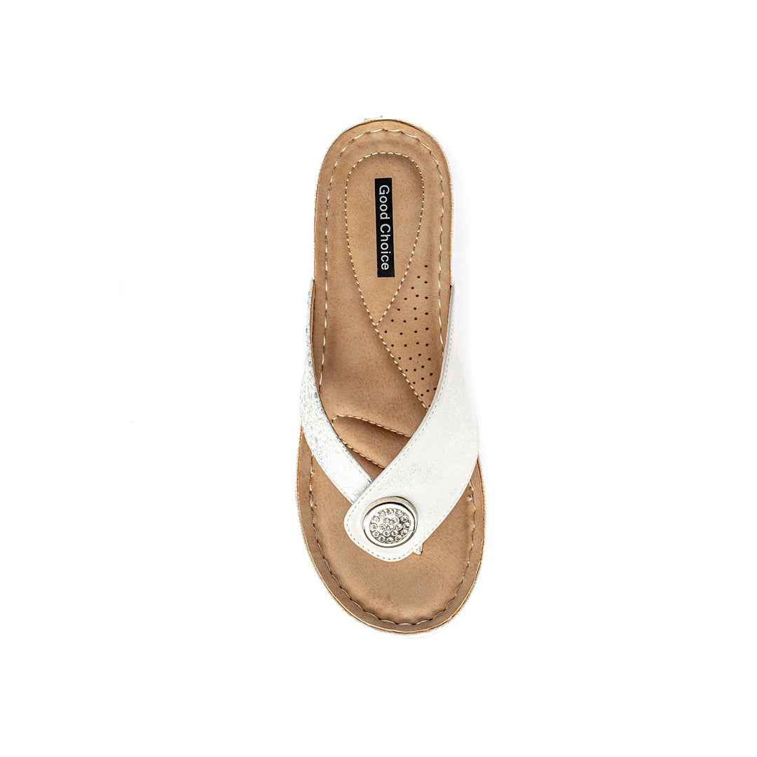 Women's Dafni White Wedge Sandals