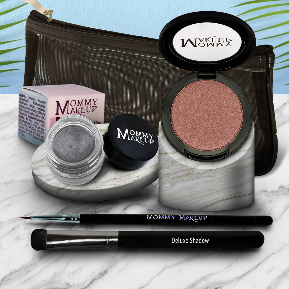 Eye Love It Set | Waterproof Eyeliner + 3-in-1 Color Pink Mocha - a neutral muddy pink with a golden gleam Steel Magnolia - Deep grey with shimmer