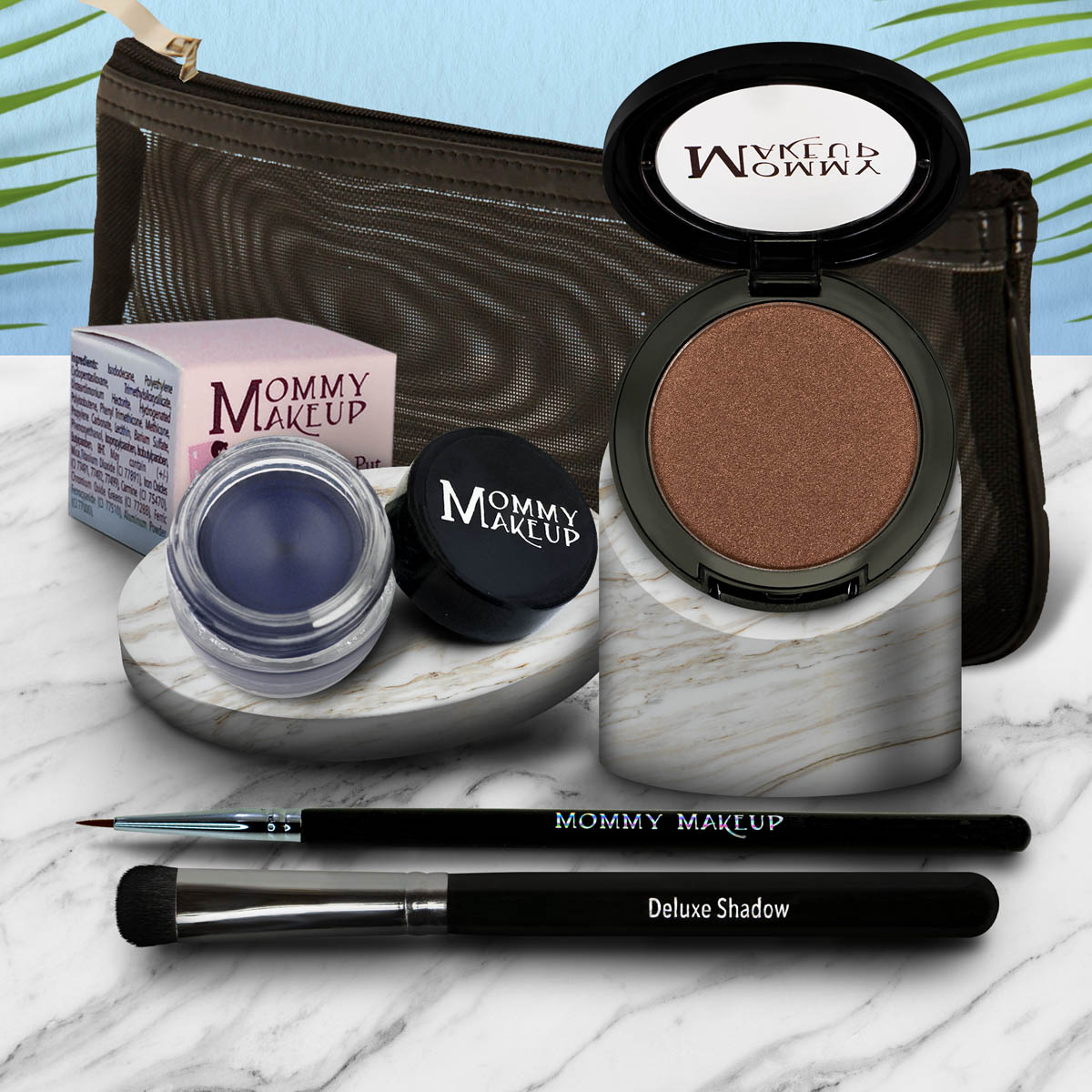Eye Love It Set | Waterproof Eyeliner + 3-in-1 Color Hot Crossed Bronze - a neutral bronze with sheen Blue Angel - A Classic Navy Blue