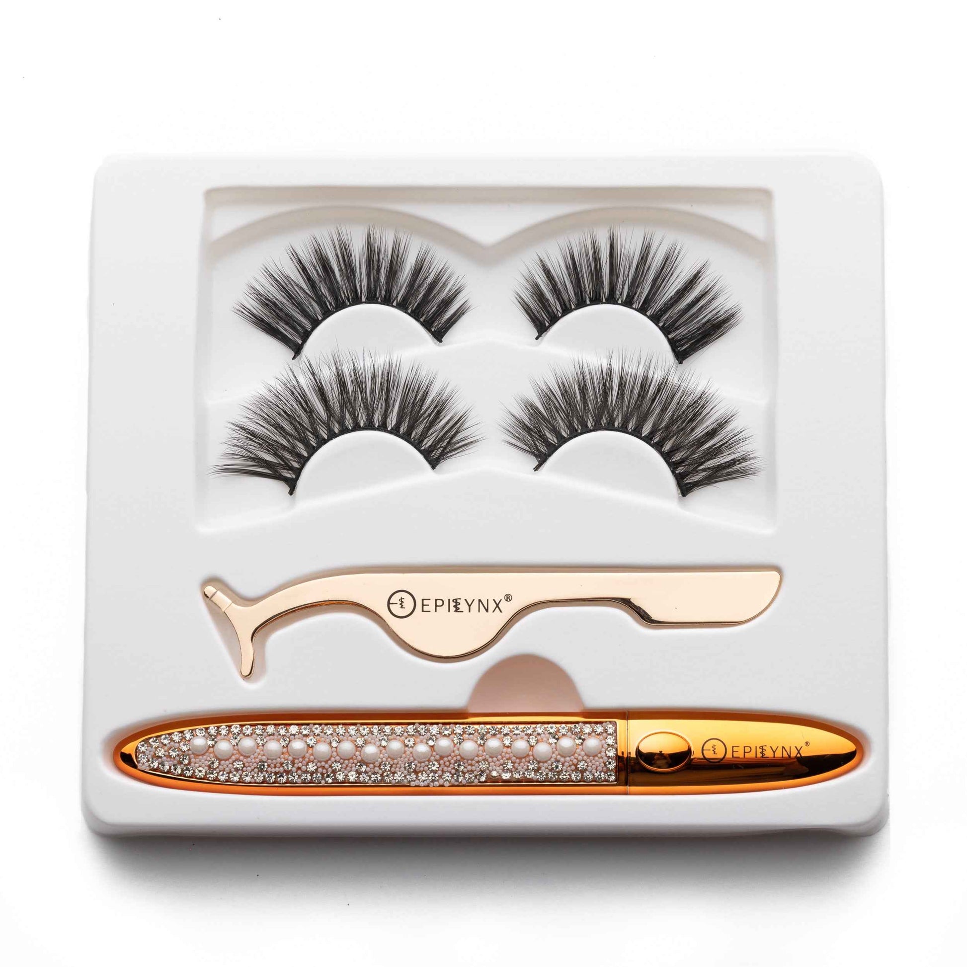 False Eyelashes - No Glue Black Eyeliner and Lashes Kit Dramatic False Lashes