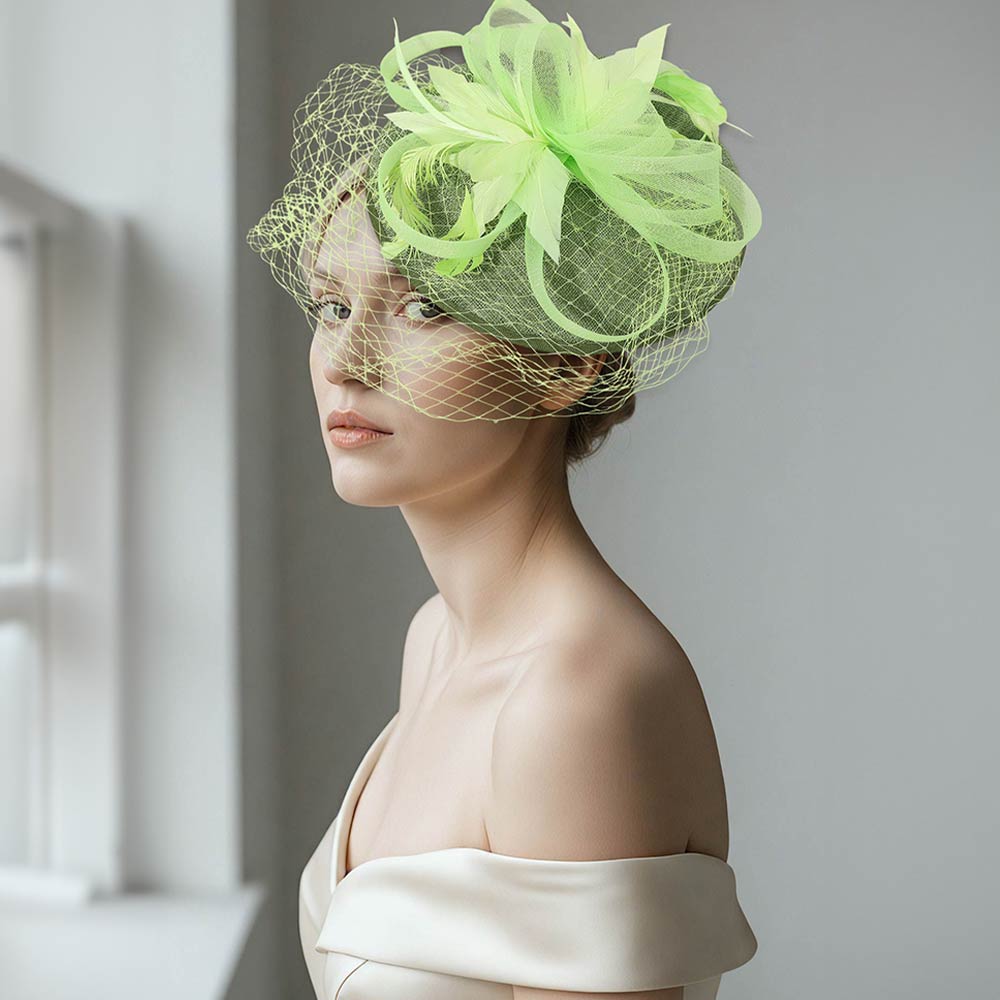 Elegant Floral Veil Fascinator Headband