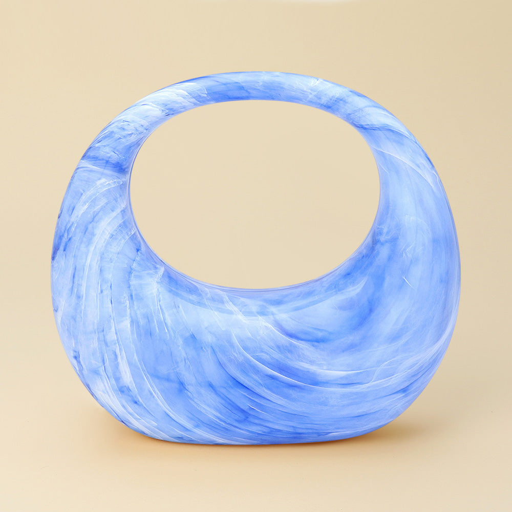 Marbled Acrylic Crescent Handbag
