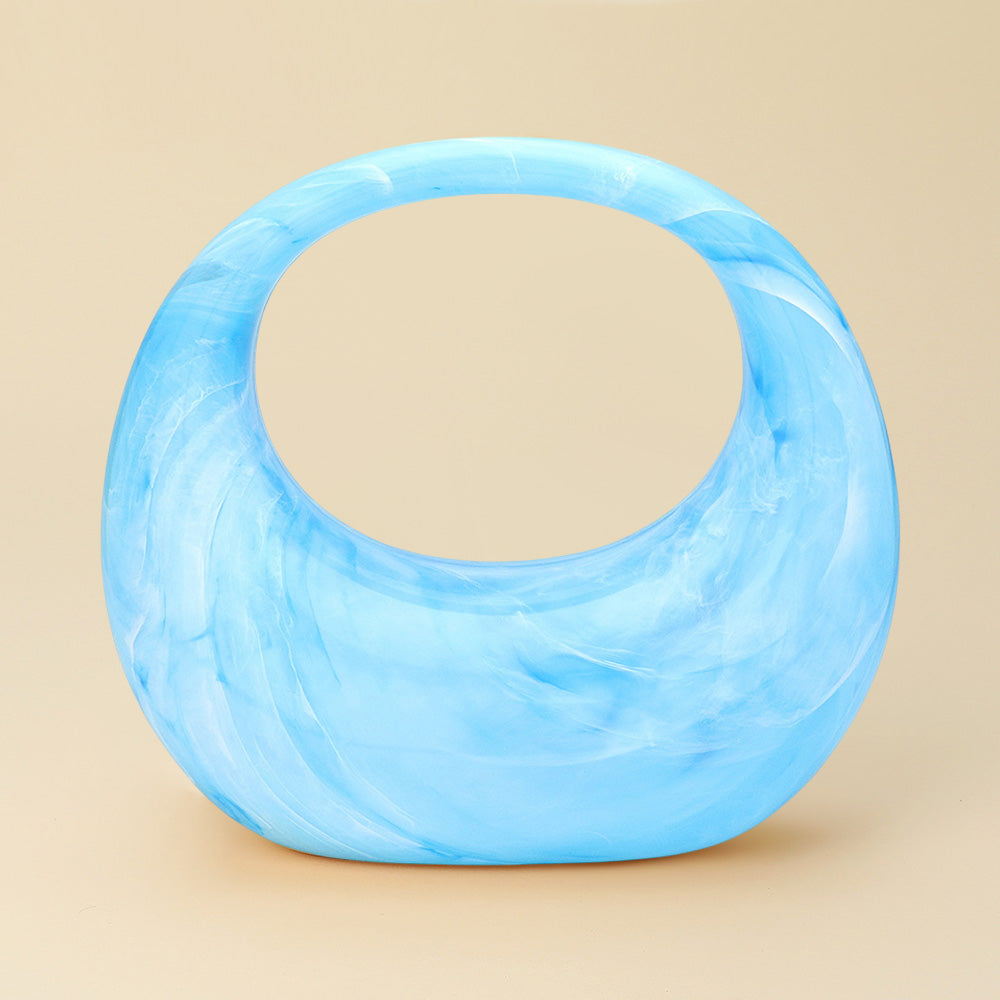 Marbled Acrylic Crescent Handbag