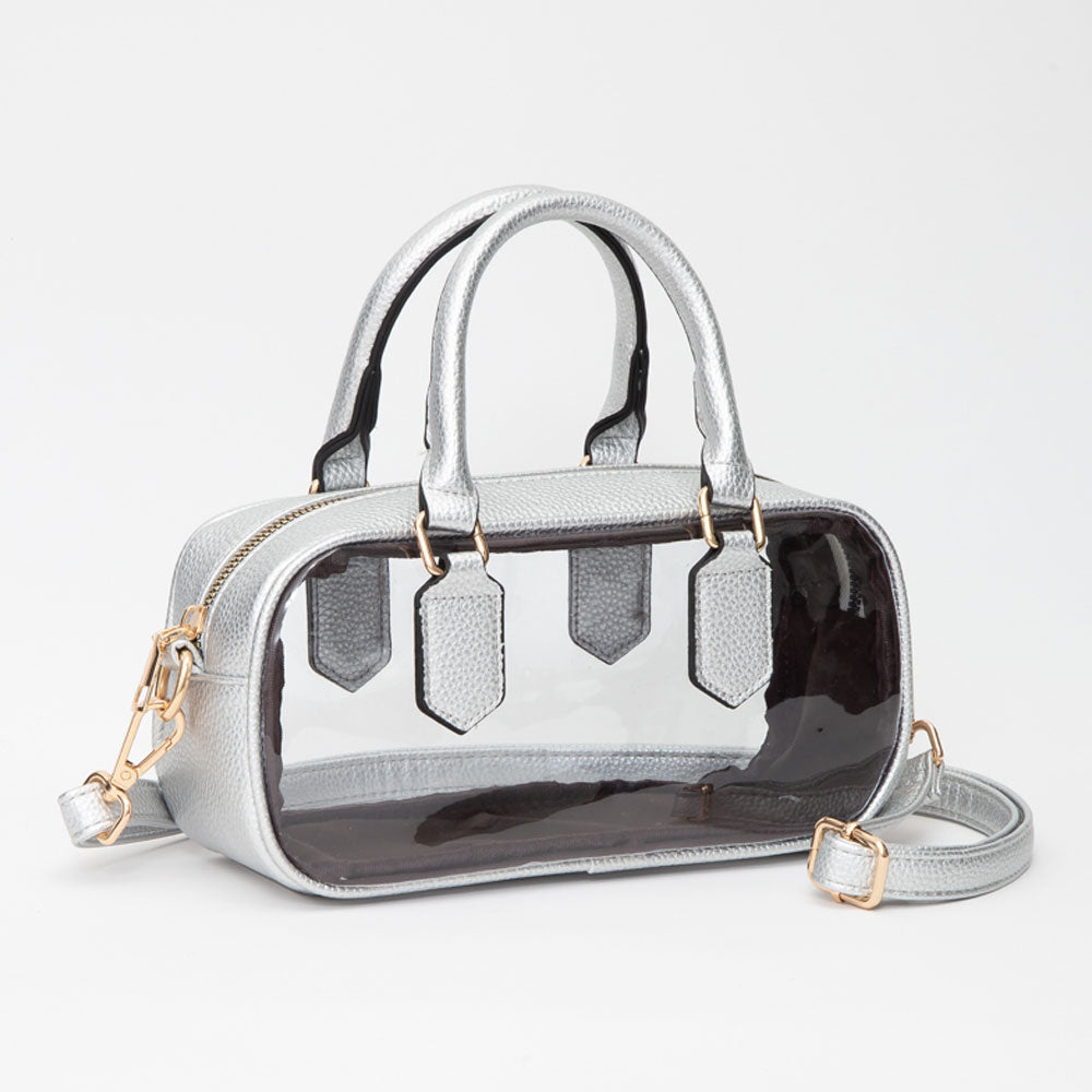 Transparent Structured Top Handle Handbag / Crossbody Bag